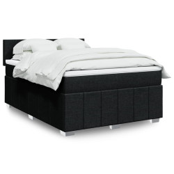 Cama com molas/colchão 140x190 cm tecido preto