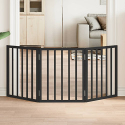 Portão para cães dobrável 3 painéis 150 cm álamo preto