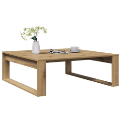 Mesa centro 100x100x35 cm derivados madeira carvalho artisiano