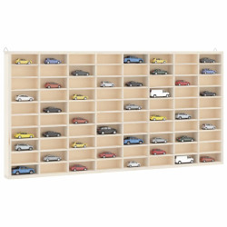 Vitrine de colecionador de madeira com 80 compartimentos 80x4,5x40,5cm