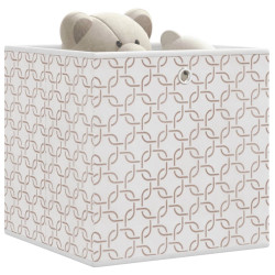 Caixas de arrumação dobráveis 10 pcs 32x32x32 cm tnt creme