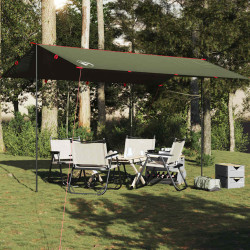 Lona de campismo 506x306 cm impermeável verde azeitona