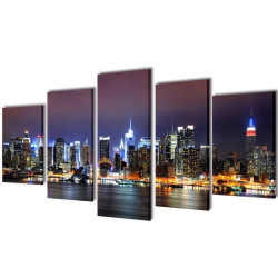 Políptico multicromático horizonto nova iorque 100 x 50 cm