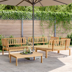 4 Pcs conjunto de móveis de paletes p/ jardim acácia maciça