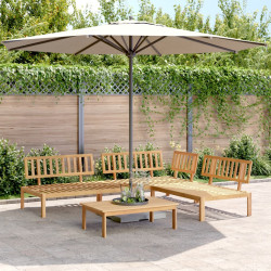 4 Pcs conjunto de móveis de paletes p/ jardim acácia maciça
