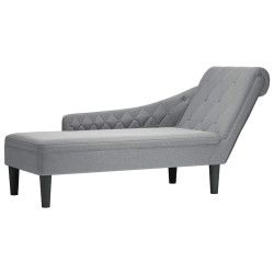 Chaise lounge c/ almofada/apoio de braços direito tecido