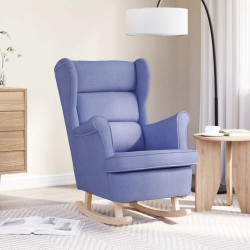 Cadeira de baloiço 74x90x102 cm tecido azul ganga