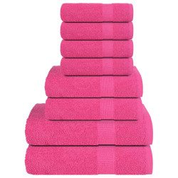8Pcs conjunto de toalhas frogn 360 g/m² rosa