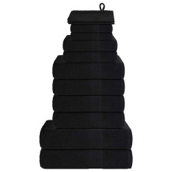 12Pcs conjunto de toalhas frogn 360 g/m² preto