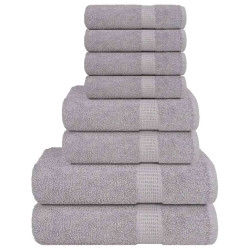 8Pcs conjunto de toalhas frogn 360 g/m² cinza
