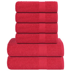 6Pcs conjunto de toalhas frogn 360 g/m² vermelho