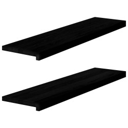 Soleiras da janela 2 pcs 100x25x2 cm carvalho castanho-preto