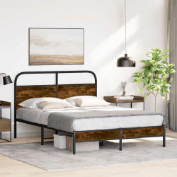 Estrutura cama s/ colchão derivados de madeira carvalho fumado