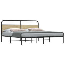 Estrutura de cama sem colchão 183x213cm metal carvalho sonoma