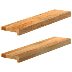 Soleiras da janela 2 pcs 70x15x2 cm carvalho castanho-claro