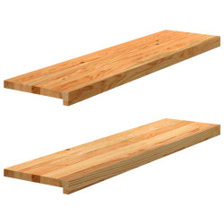 Soleiras da janela 2 pcs 100x30x2 cm carvalho castanho-claro