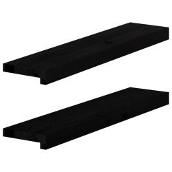 Soleiras da janela 2 pcs 70x15x2 cm carvalho castanho-preto