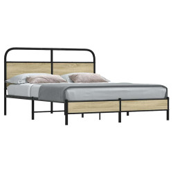 Estrutura cama s/ colchão derivados de madeira carvalho sonoma