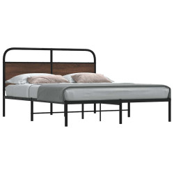 Estrutura cama s/ colchão derivados madeira carvalho castanho