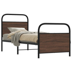 Estrutura cama s/ colchão derivados madeira carvalho castanho