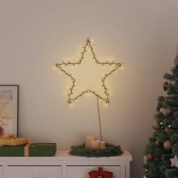Luzes de natal silhueta estrela 80 leds branco quente