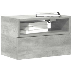 Mesa de cabeceira de parede 45x26x28,5 cm cinzento cimento