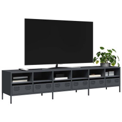 Móvel de TV 202x39x43,5 cm aço laminado a frio antracite