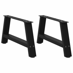 Pés para mesa de centro em formato a, 2 peças, preto, 70x(30-31) cm, aço