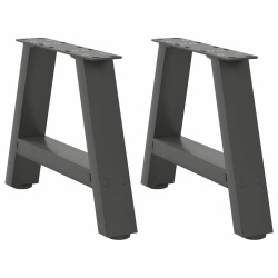 Pés para mesa de centro em formato a, 2 peças, antracite, 50x(30-31) cm, aço