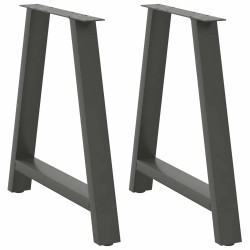 Pés para mesa de jantar em formato a, 2 peças, antracite, 80x (72-73) cm, aço