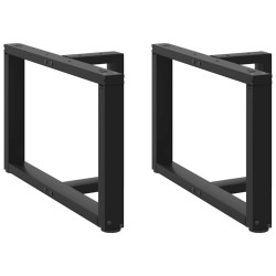 Pés para mesa de centro em forma de t, 2 peças, preto, 70x25x(42-43) cm, aço