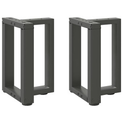 Pés para mesa de centro em forma de t, 2 peças, antracite, 28x25x(42-43) cm, aço