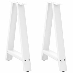 Pés para mesa de jantar em formato a, 2 peças, branco, 50x(72-73) cm, aço