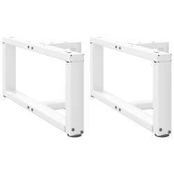 Pés para mesa de centro em forma de t, 2 peças, branco, 70x25x(30-31) cm, aço