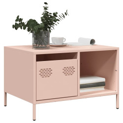 Mesa de centro 68,5x50x43,5 cm aço laminado a frio rosa