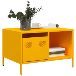 Mesa centro 68,5x50x43,5cm aço laminado a frio amarelo mostarda