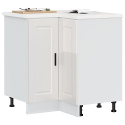 Armário base canto cozinha porto madeira branco brilhante
