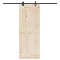 Kit de ferragens para porta deslizante 213,5 cm aço preto
