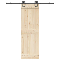 Kit de ferragens para porta deslizante 183 cm aço preto