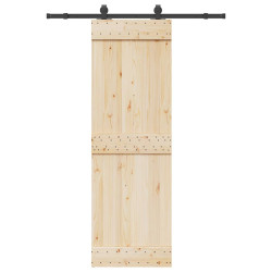Kit de ferragens para porta deslizante 152,5 cm aço preto