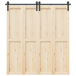 Kit de ferragens para porta deslizante 200 cm aço preto