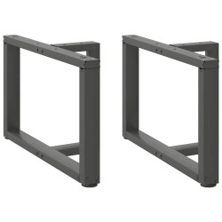 Pés para mesa de centro em forma de t, 2 peças, antracite, 60x25x(42-43) cm, aço
