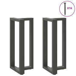 Pés para mesa de bar em forma de t, 2 peças, antracite, 40x35x(90-91) cm, aço