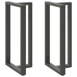 Pés para mesa de bar em forma de t, 2 peças, antracite, 60x35x(110-111) cm, aço