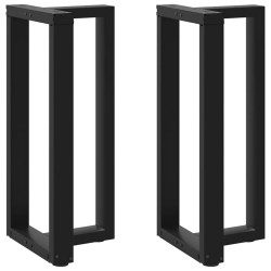 Pés de mesa de bar em forma de t, 2 peças, preto, 50x35x(90-91) cm, aço