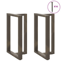 Pés de mesa de bar em forma de t, 2 peças, preto, 60x35x(90-91) cm, aço