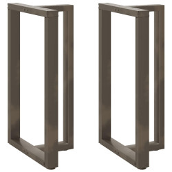 Pés de mesa de bar em forma de t, 2 peças, preto, 60x35x(100-101) cm, aço