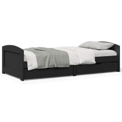 Sofá-cama com 2 gavetas sem colchão 90x200 cm irun preto