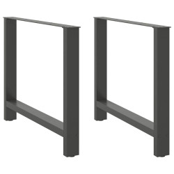 Pés para mesa de jantar antracite 2 peças 90x(72-73) cm aço