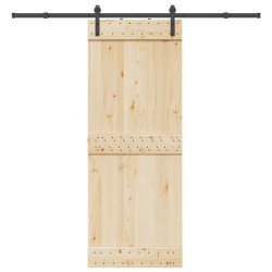 Kit de ferragens para porta deslizante 213,5 cm aço preto